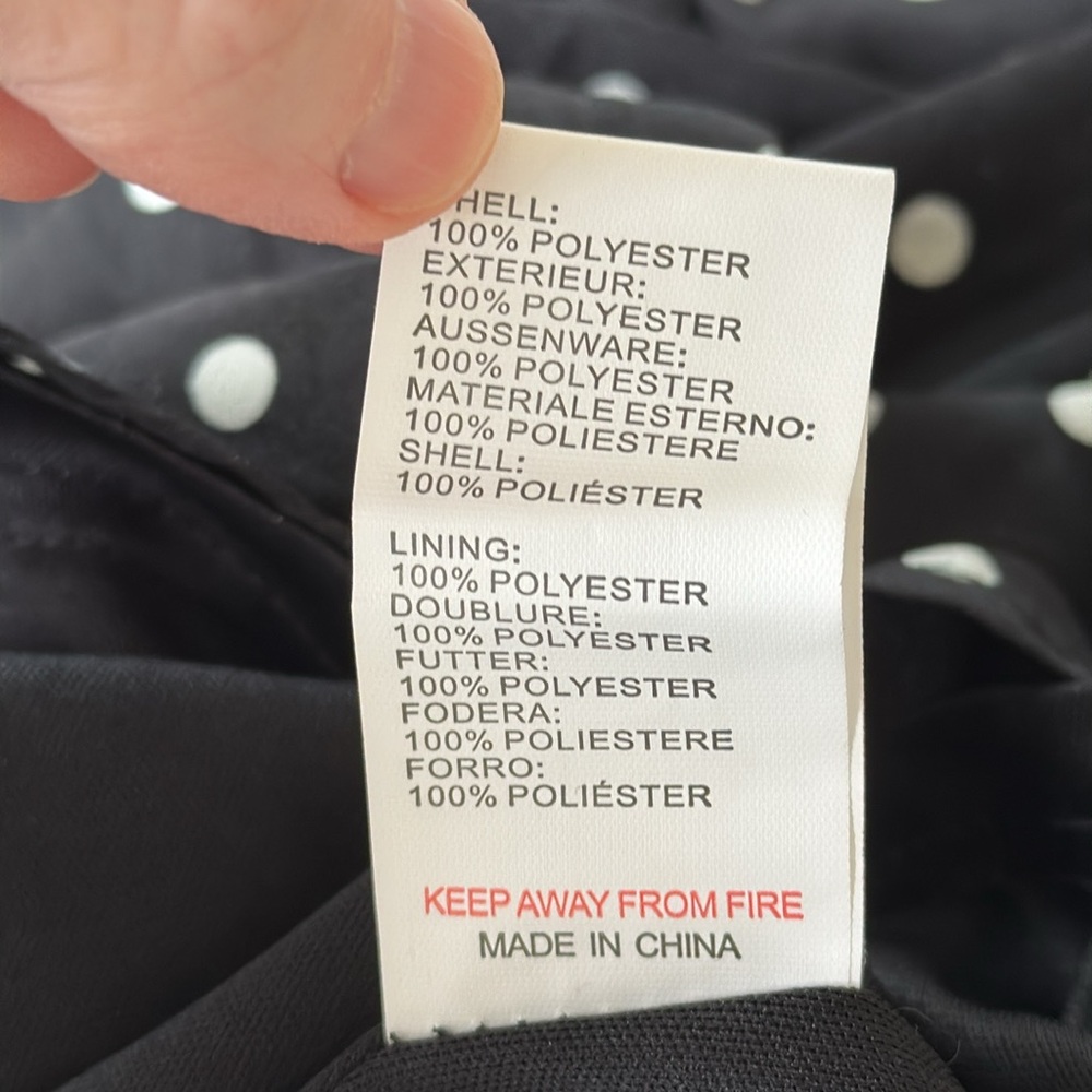 NWT GLAMOROUS BLOOM dress size 8 black white polka dots longsleeve - Picture 8 of 8